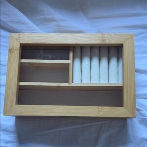 Wooden Jewelry Organizer with Glass Lid